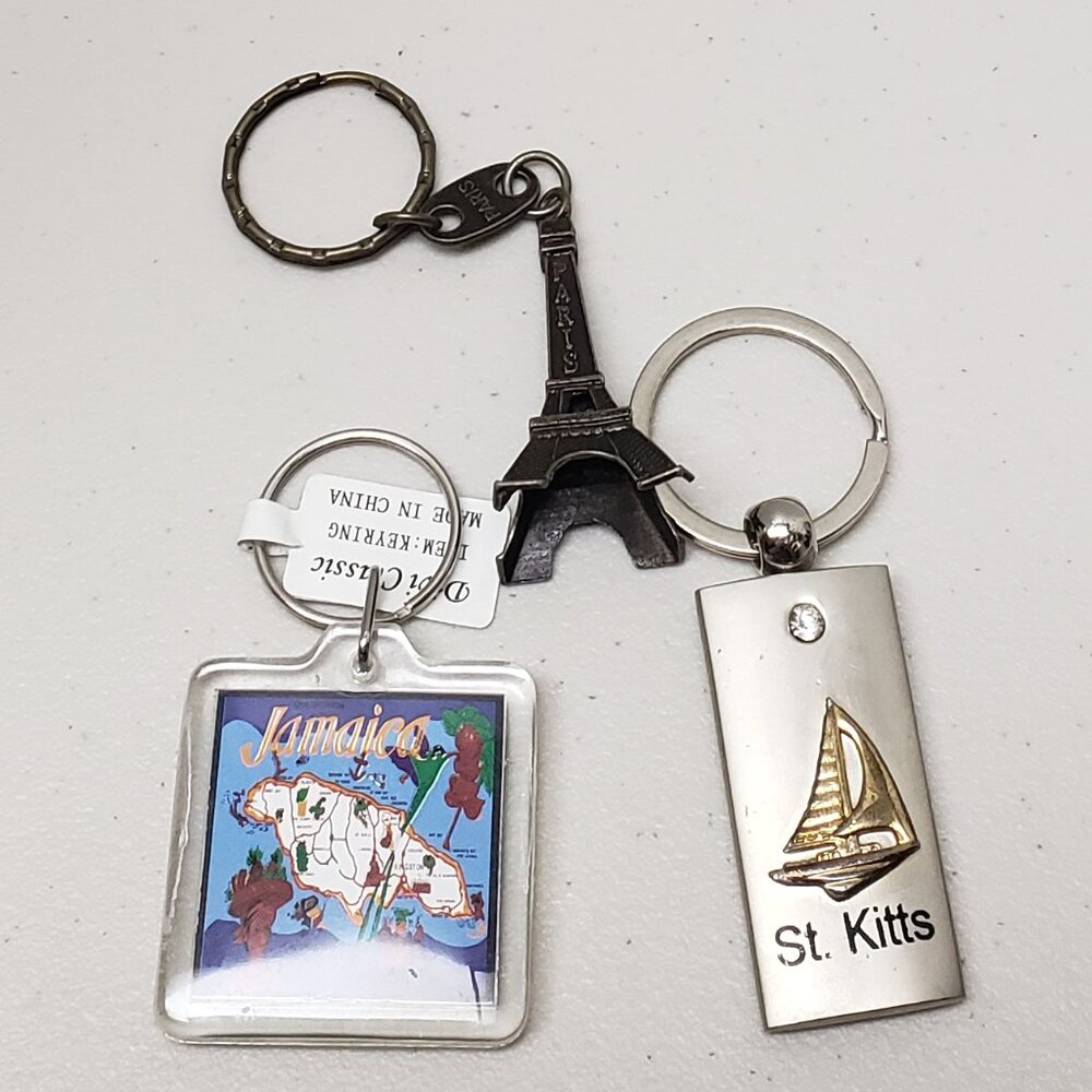 Destination Keychains (Jamaica, St Kitts, France)